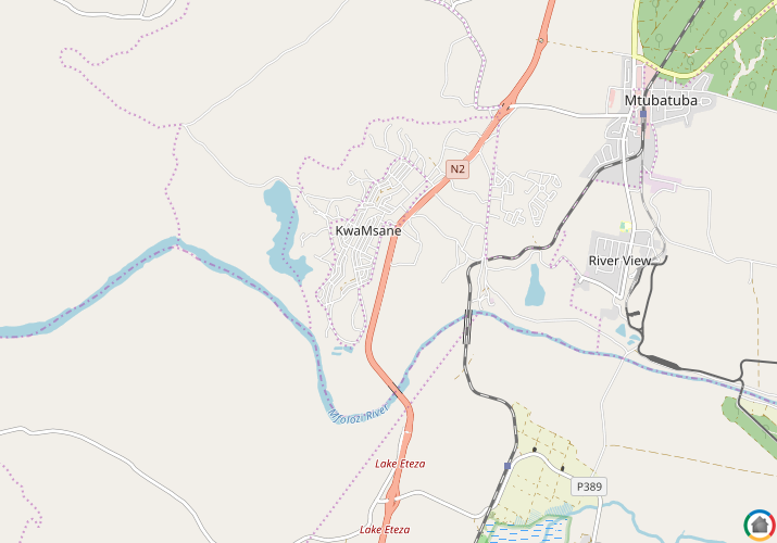 Map location of KwaMsane